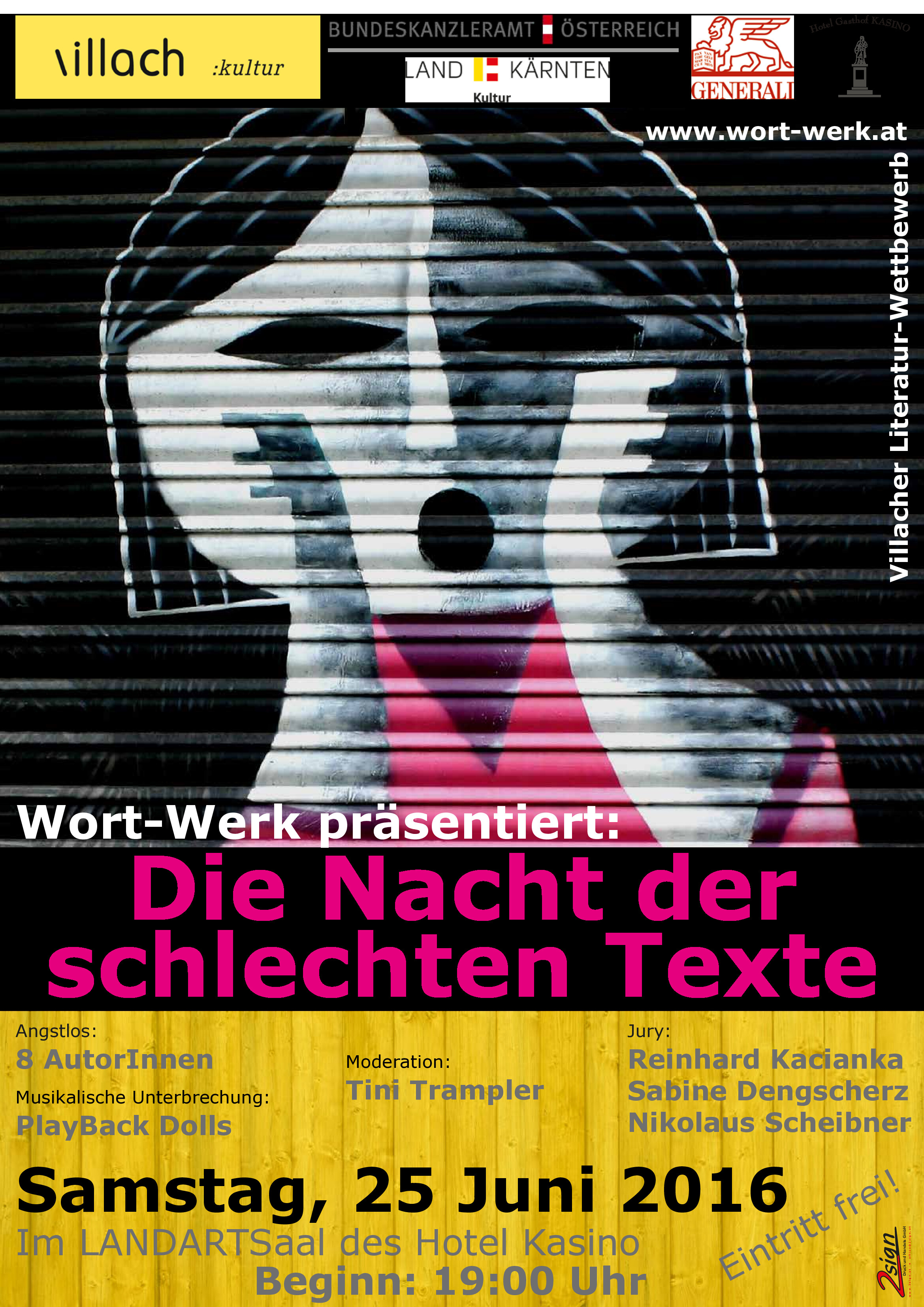 Plakat Nacht der schlechten Texte 2016